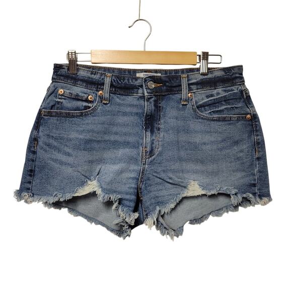 Levi's Denizen Cut Off Denim Shorts‎ Festival Hippie 70s Coastal Cowgirl Size 32 - Picture 1 of 5